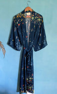 Midnight Wildflower Long Kimono