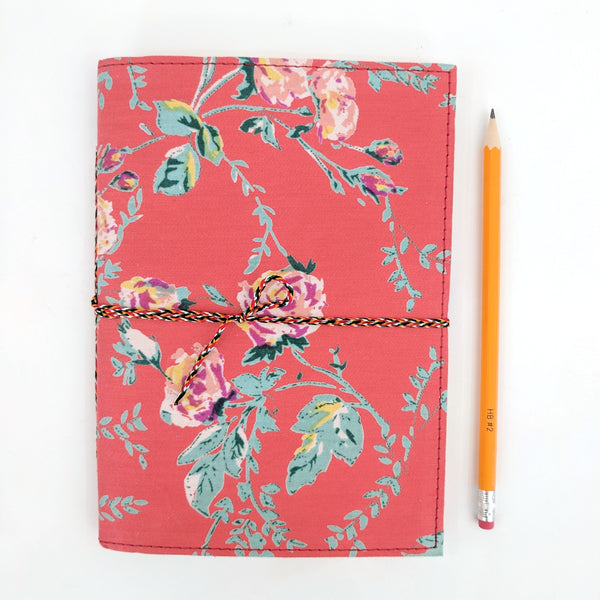 Parisian Rouge Fabric Covered A5 Notebook