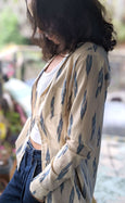 Clotted Cream Ikat Shirt Blouse
