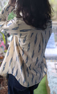Clotted Cream Ikat Shirt Blouse