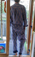 Dusk Blue Organic Cotton Ikat Shirt & Pj Set