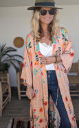 Flower Field Bamboo Silk Kimono Dressing Gown