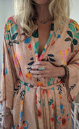 Flower Field Bamboo Silk Kimono Dressing Gown