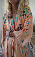 Flower Field Bamboo Silk Kimono Dressing Gown