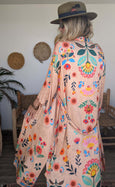 Flower Field Bamboo Silk Kimono Dressing Gown
