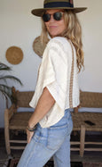 Loose Weave Poncho Top Natural