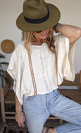 Loose Weave Poncho Top Natural