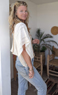 Loose Weave Poncho Top Natural