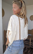 Loose Weave Poncho Top Natural