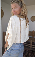 Loose Weave Poncho Top Natural