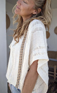 Loose Weave Poncho Top Natural