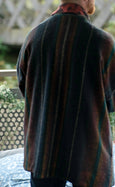 Short Reversible Kimono Blanket Coat - Red Panda/Sunset Stripe