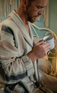 Organic Cotton Reversible Dressing Gown Robe - Peach Cobbler