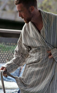 Port Stripe Organic Cotton Reversible Dressing Gown Robe