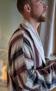 Port Stripe Organic Cotton Reversible Dressing Gown Robe