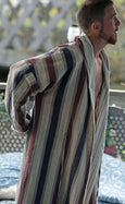 Port Stripe Organic Cotton Reversible Dressing Gown Robe