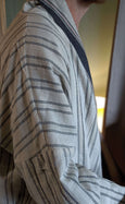 Port Stripe Organic Cotton Reversible Dressing Gown Robe
