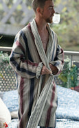 Port Stripe Organic Cotton Reversible Dressing Gown Robe