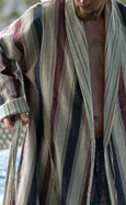 Port Stripe Organic Cotton Reversible Dressing Gown Robe