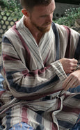 Port Stripe Organic Cotton Reversible Dressing Gown Robe