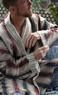 Port Stripe Organic Cotton Reversible Dressing Gown Robe
