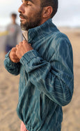 Organic Cotton Reversible Zip Jacket - Teal Shaman Ikat
