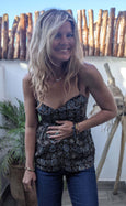 Corset Party Top - Black Batik