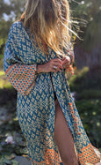 Pacific Islands Lagoon Long Kimono Robe