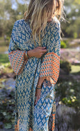 Pacific Islands Lagoon Long Kimono Robe