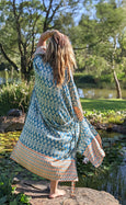 Pacific Islands Lagoon Long Kimono Robe