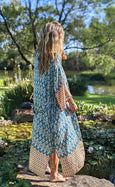 Pacific Islands Lagoon Long Kimono Robe