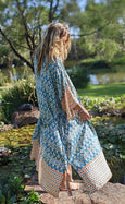 Pacific Islands Lagoon Long Kimono Robe