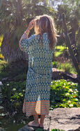 Pacific Islands Lagoon Long Kimono Robe