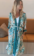 Palm Springs Bamboo Silk Long Kimono Dressing Gown