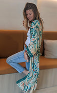 Palm Springs Bamboo Silk Long Kimono Dressing Gown