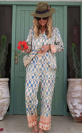 Luxury Bamboo Silk Pyjama Set - Tunisia Mosaic
