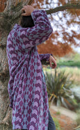 Purple Haze Organic Cotton Kimono Dressing Gown Coat