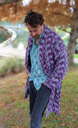 Purple Haze Organic Cotton Kimono Dressing Gown Coat