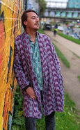 Purple Haze Organic Cotton Kimono Dressing Gown Coat