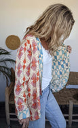 Bamboo Silk Reversible Shawl Blazer - Tunisia & Lava Lamp