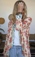 Bamboo Silk Reversible Shawl Blazer - Tunisia & Lava Lamp