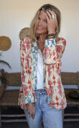 Bamboo Silk Reversible Shawl Blazer - Tunisia & Lava Lamp