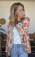 Bamboo Silk Reversible Shawl Blazer - Tunisia & Lava Lamp