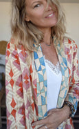 Bamboo Silk Reversible Shawl Blazer - Tunisia & Lava Lamp