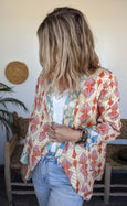 Bamboo Silk Reversible Shawl Blazer - Tunisia & Lava Lamp