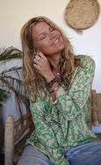 Green Mamba Bamboo Silk Shirt Blouse