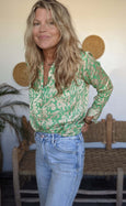 Green Mamba Bamboo Silk Shirt Blouse