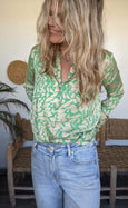 Green Mamba Bamboo Silk Shirt Blouse