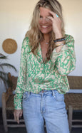 Green Mamba Bamboo Silk Shirt Blouse