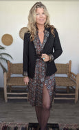 Luxury Silk Medina Shirt Dress/Kimono - Black Batik